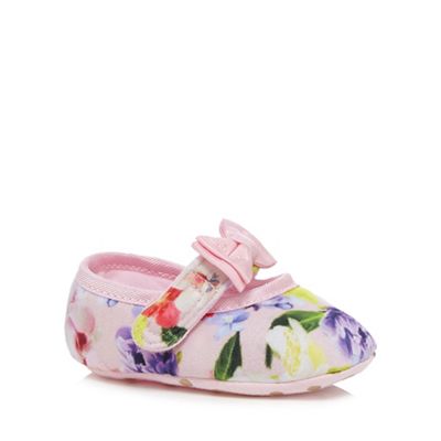 Baby girls' pink floral print shoes